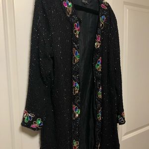 Vintage Sequin 100% Silk Lined Jacket